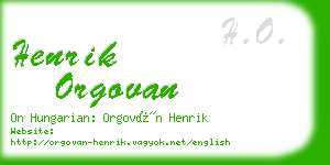 henrik orgovan business card